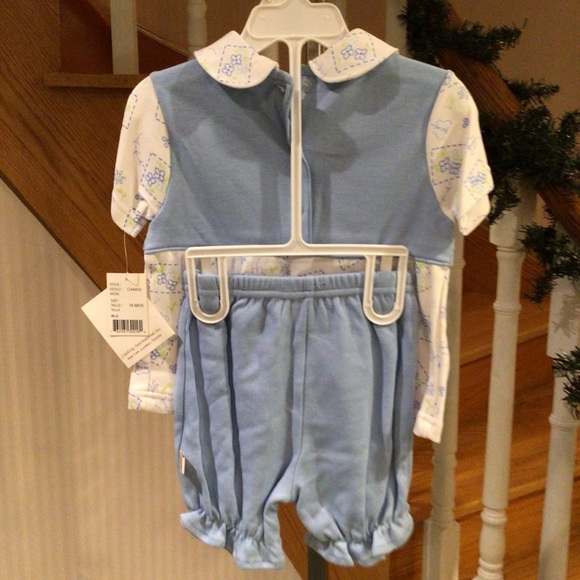 🛍2 for $30🛍Baby 2 piece outfit blue and white blummer - Picture 2 of 6